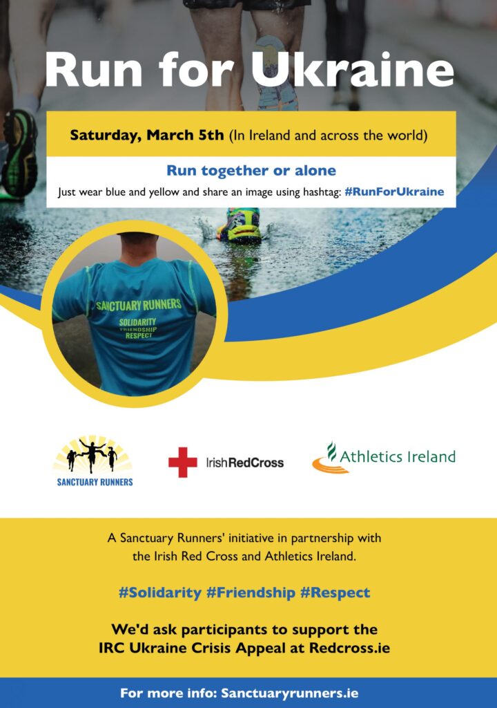 Irish sports bodies join forces to support the Sanctuary Runners’ ‘Run for Ukraine’ on March 5th
